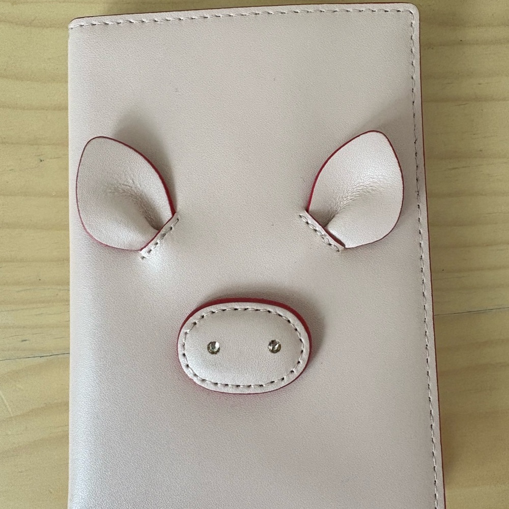 Kate Spade Piglet Design Passport Holder - in Blush color